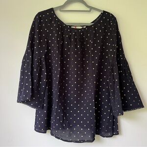 Polka Dot Navy Blouse